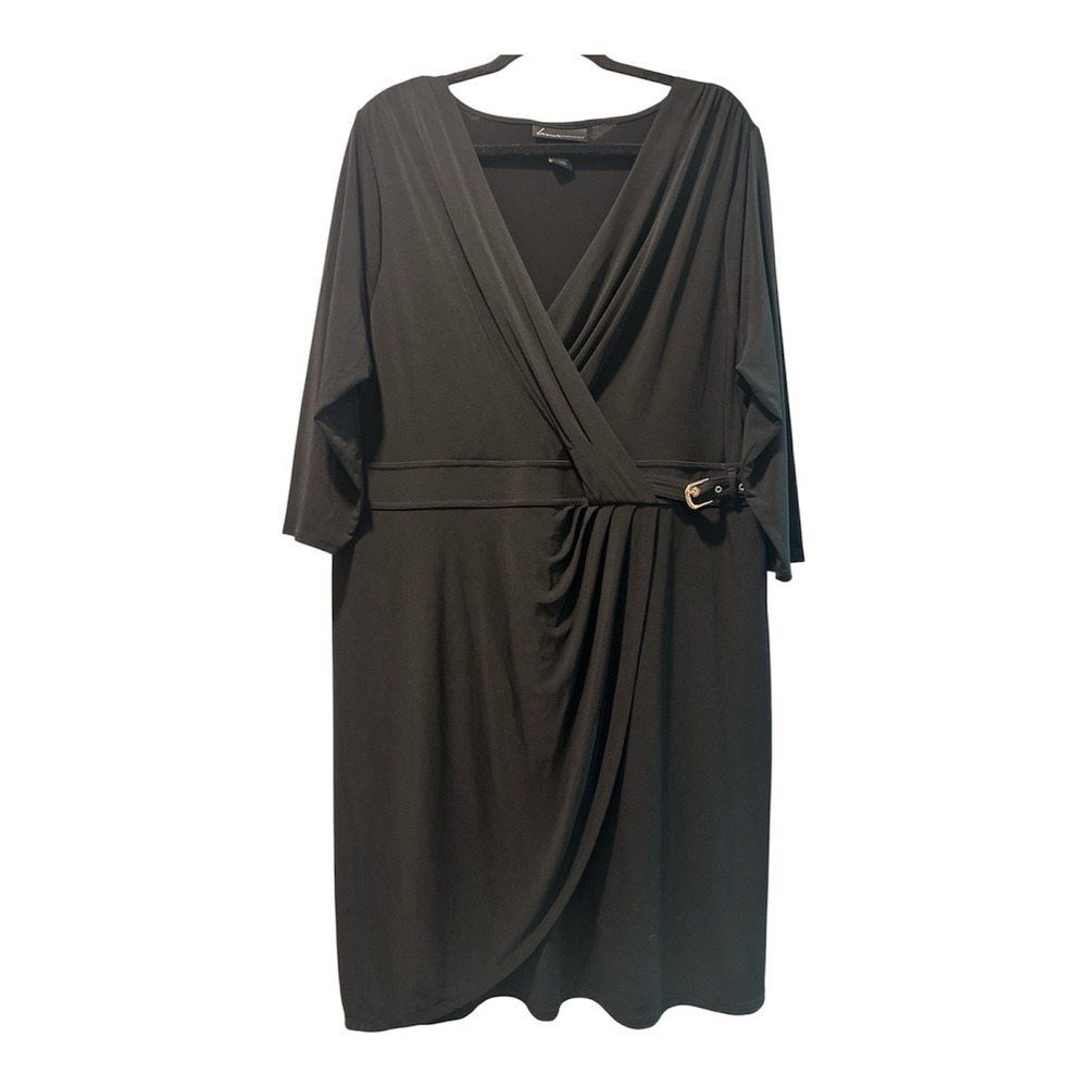 Lane Bryant Wrap Dress Plus 18/20 Midi Buckle Stretch Bodycon Flattering Classy
